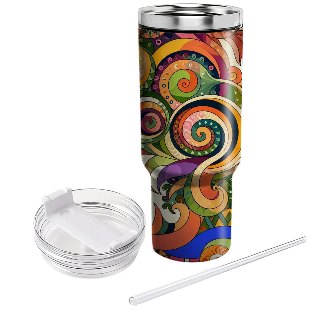 Colorful Spiral Swirls Decorative Tumblers