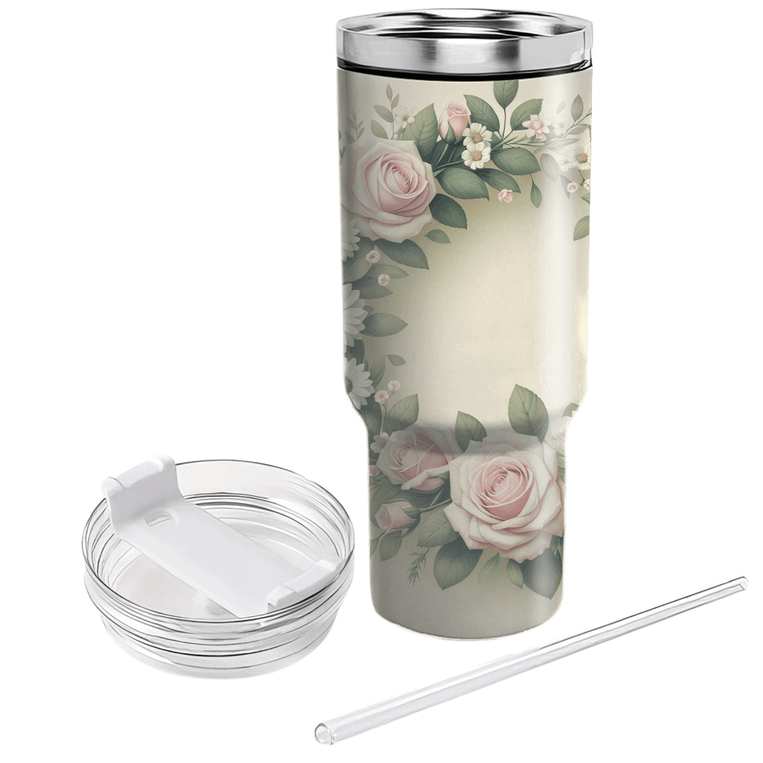 Charming Floral Wreath  Personalized Tumblers