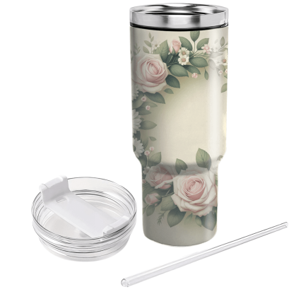 Charming Floral Wreath  Personalized Tumblers