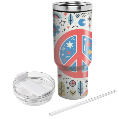 Funky Peace Sign Vibes  Custom Tumblers
