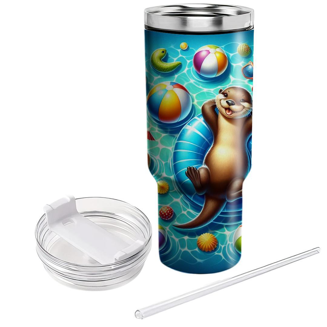 Charming Otter Pool Party  Travel Tumblers