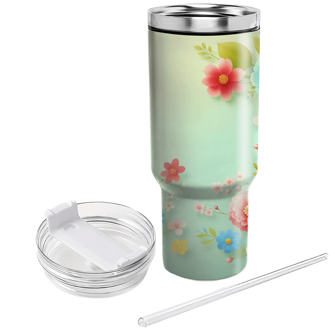 Spring Blooms Delight  Personalized Tumblers