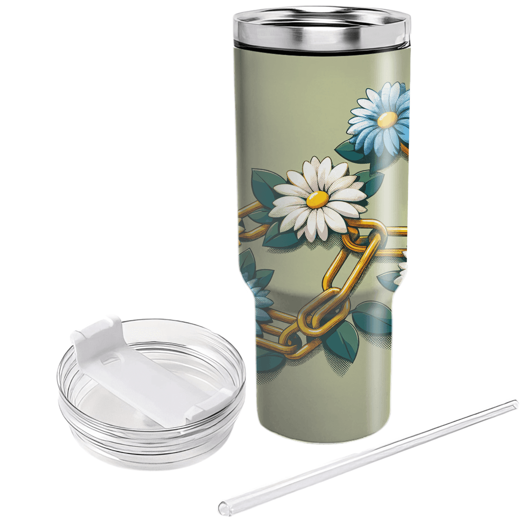 Daisy Chain Retro  Personalized Tumblers