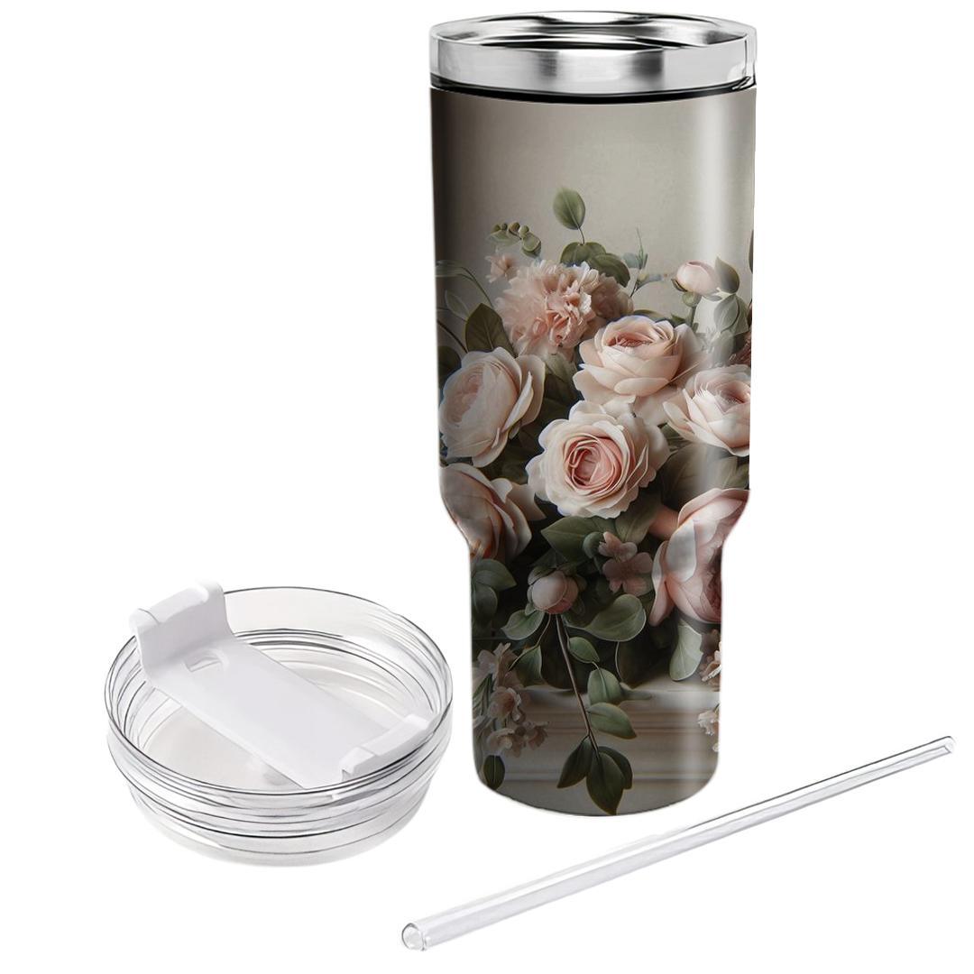 Blushing Floral Elegance  Decorative Tumblers