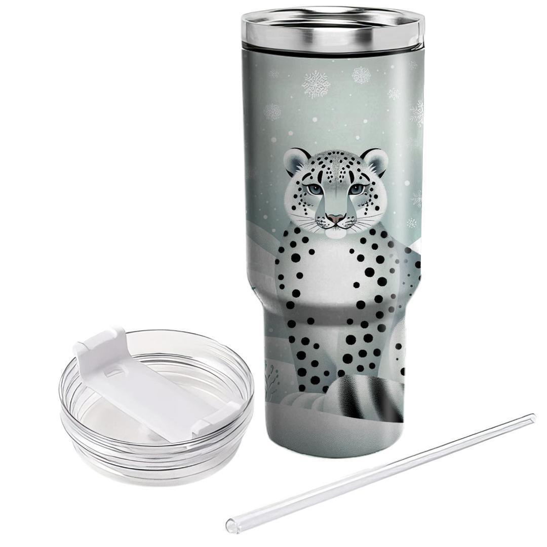 Glistening Snow Leopard  Tumblers With Lids