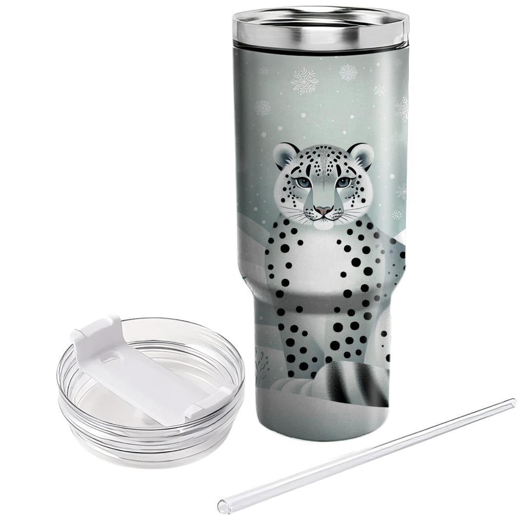 Glistening Snow Leopard  Tumblers With Lids