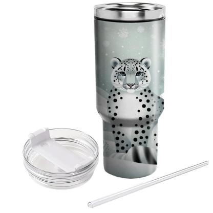 Glistening Snow Leopard  Tumblers With Lids