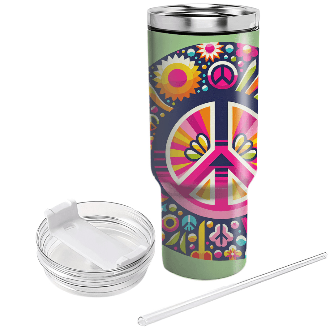 Funky Peace Symbols  Custom Tumblers
