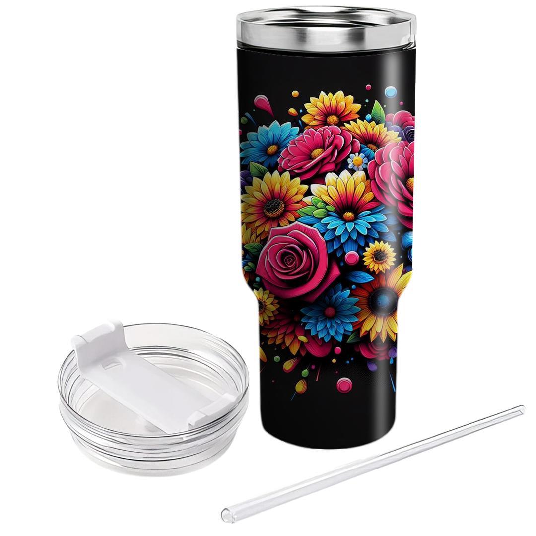 Bold Floral Splash  Insulated Tumblers