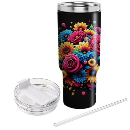 Bold Floral Splash  Insulated Tumblers