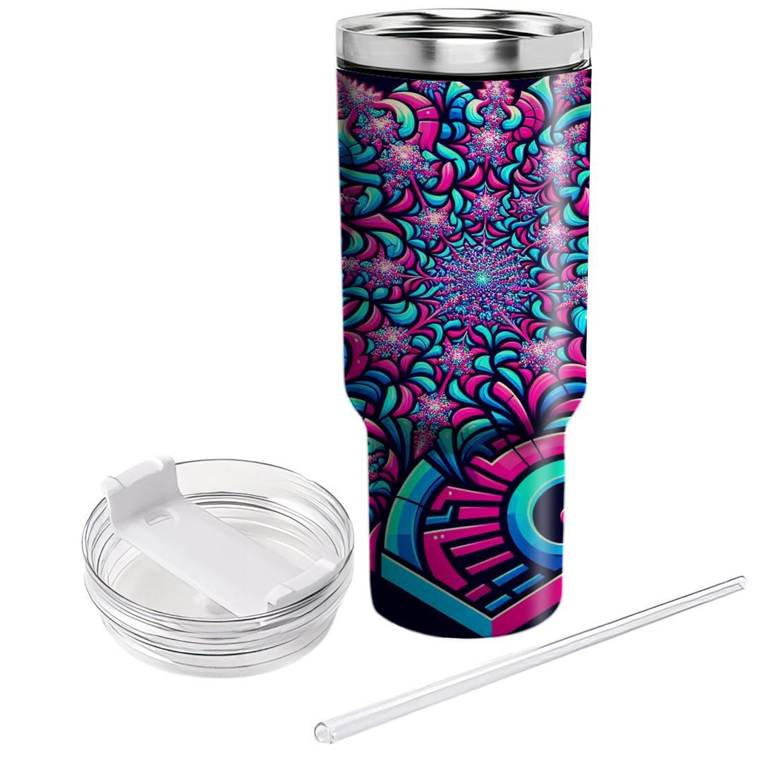 Neon Fractal Designs  Unique Tumblers