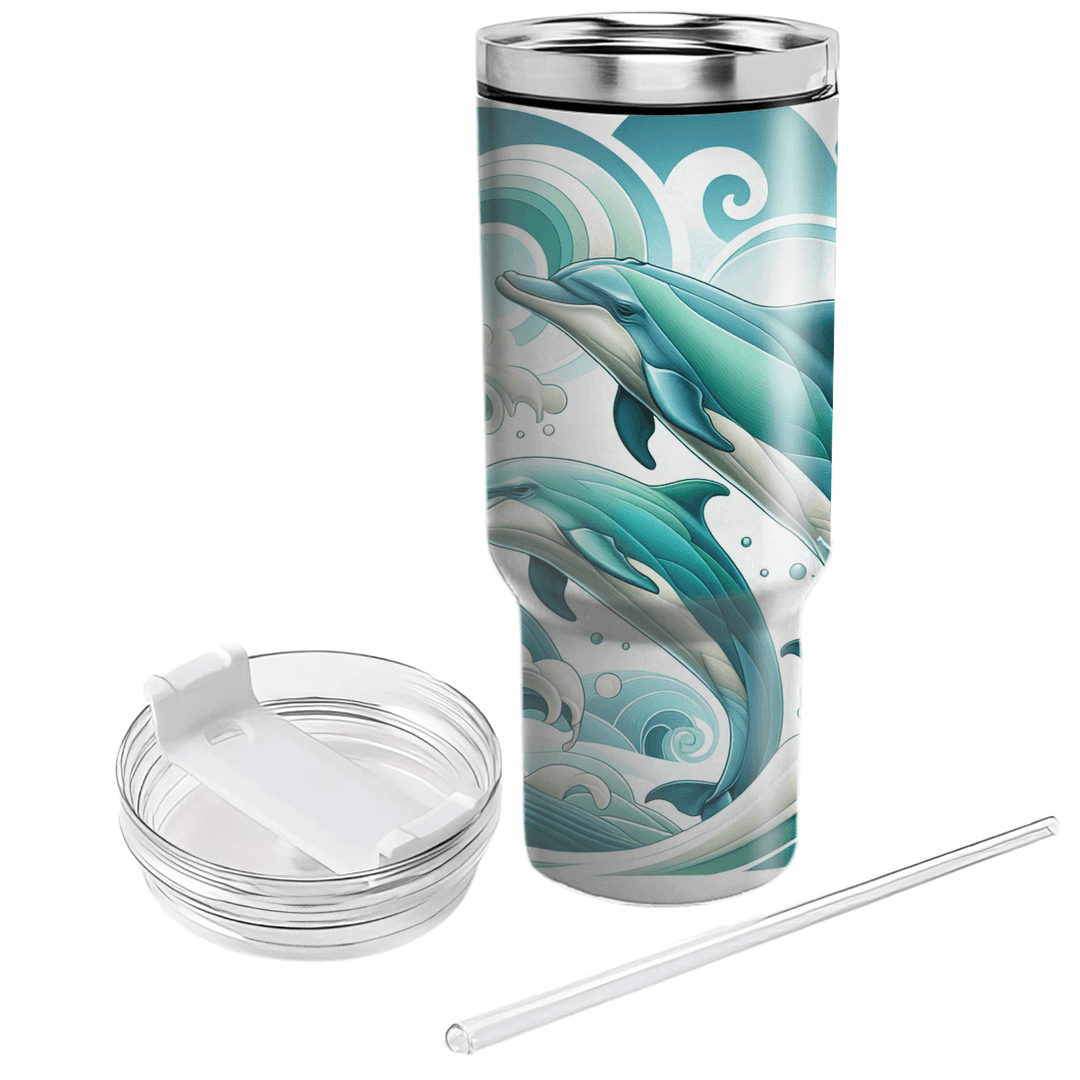 Dreamy Dolphin Dance  Tumblers With Lids