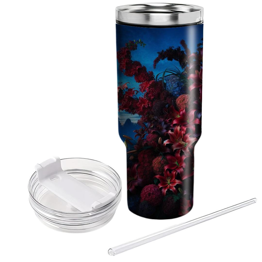 Crimson Lily Twilight  Tumbler Cups