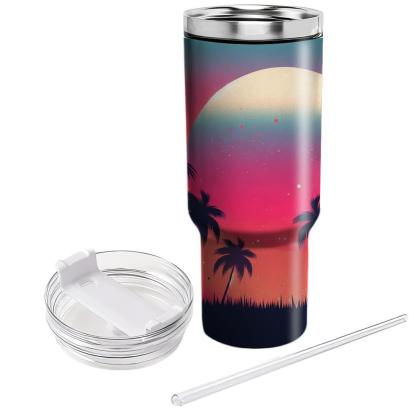 Vivid Sunset Silhouette  Personalized Tumblers