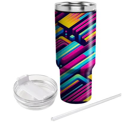 Bright 80s Stripes  Personalized Tumblers