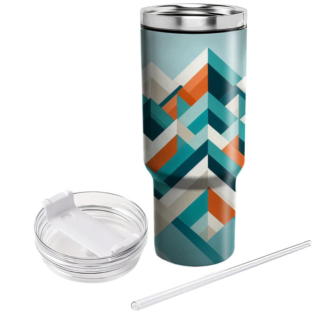 Abstract Triangular Waves  Tumblers With Lids