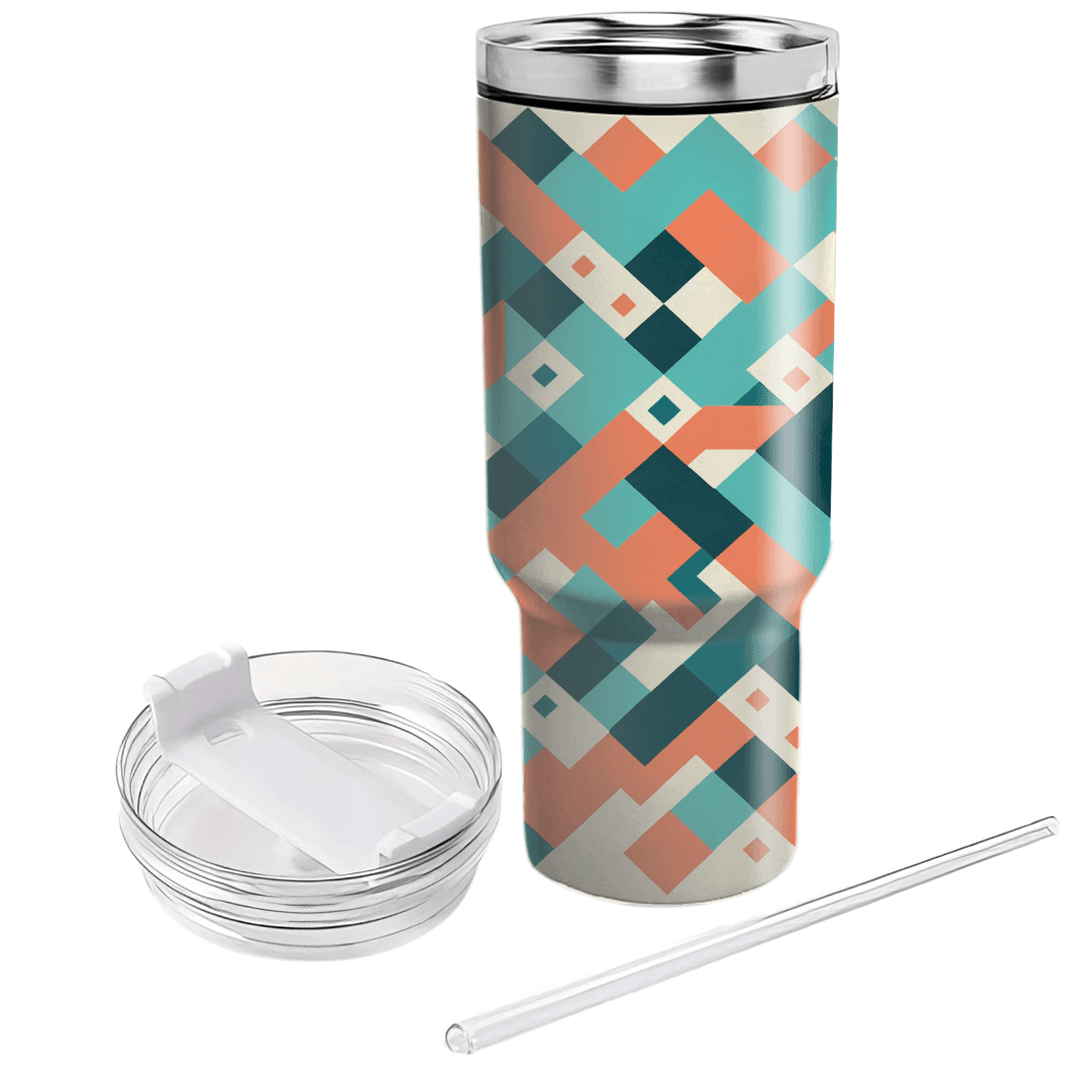 Mosaic Triangle Fusion  Tumblers With Lids