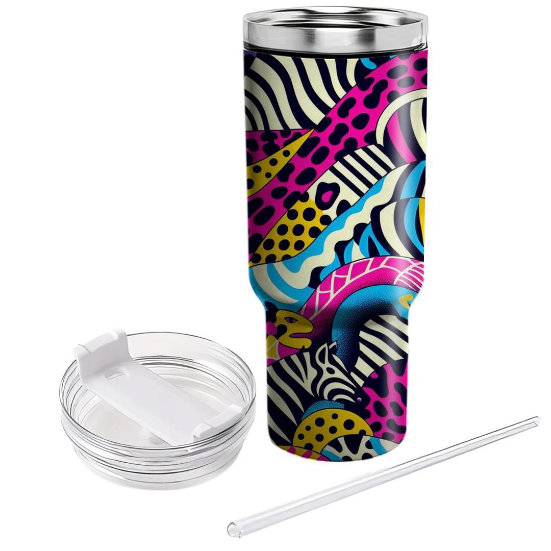 Funky Animal Print Collage  Tumbler Cups