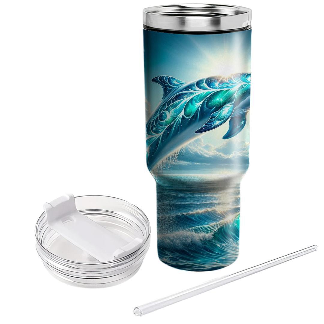 Teal Dolphin Delight  Travel Tumblers