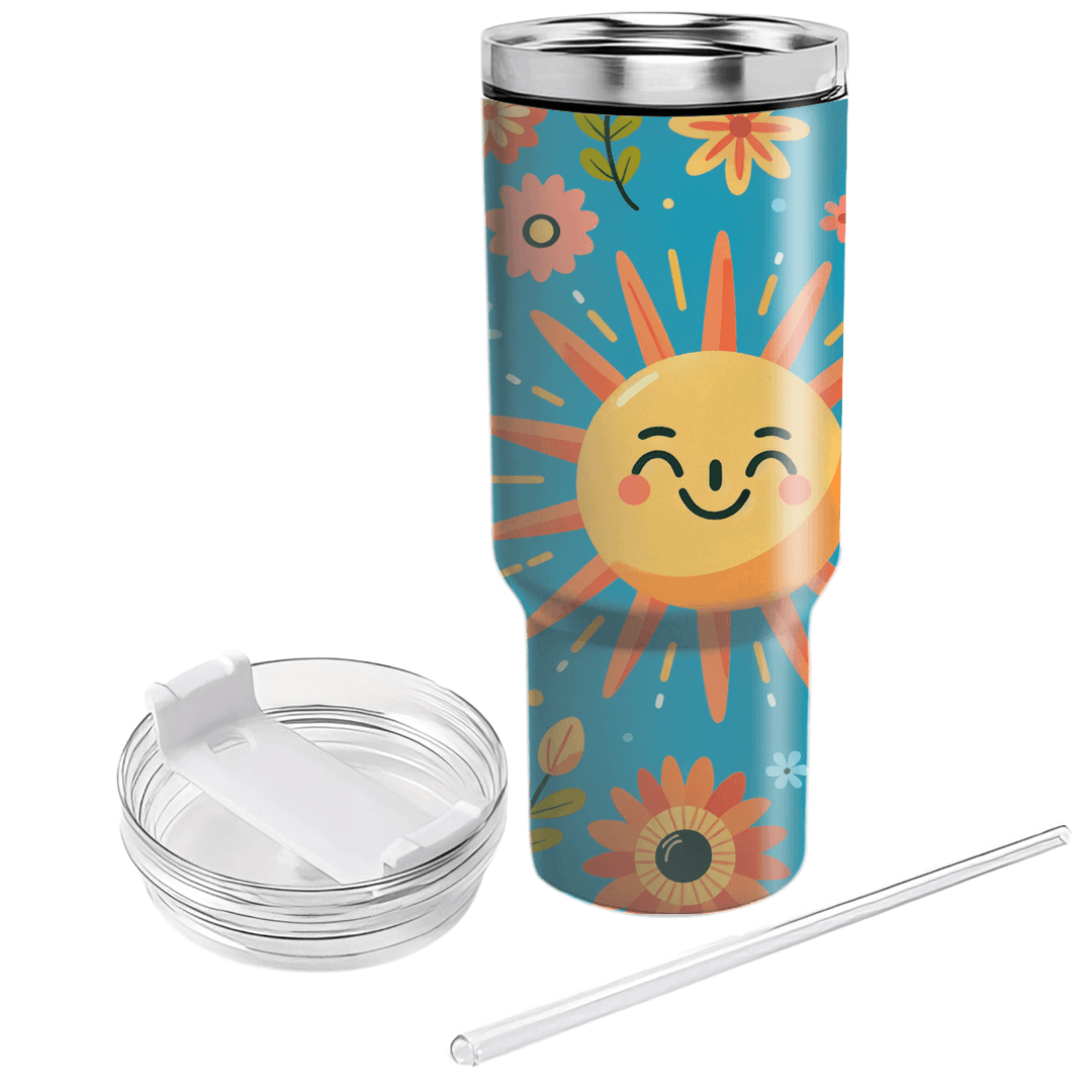 Retro Sunshine Floral  Custom Tumblers