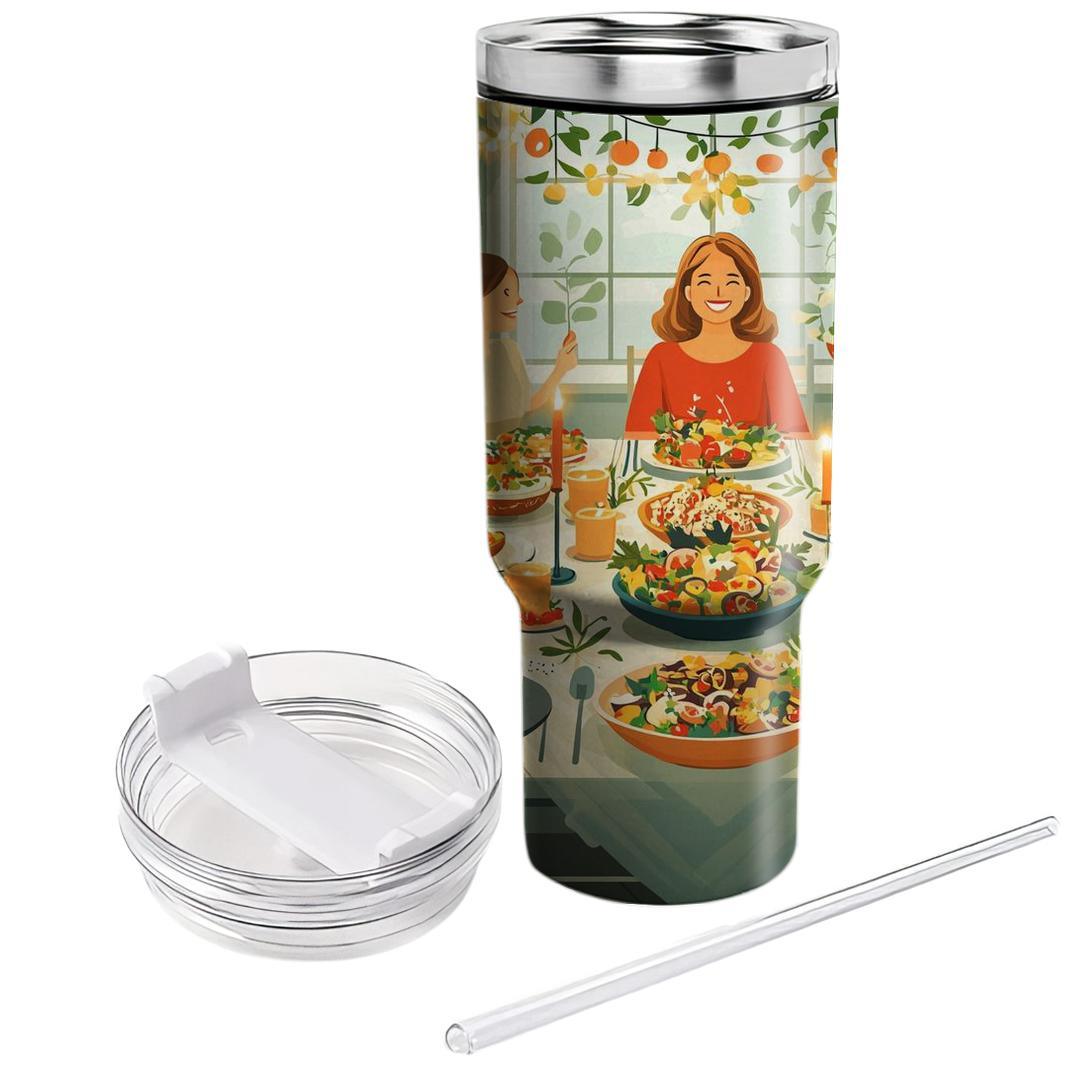 Heartfelt Encounters: A Family Potluck Dinner Unique Tumblers