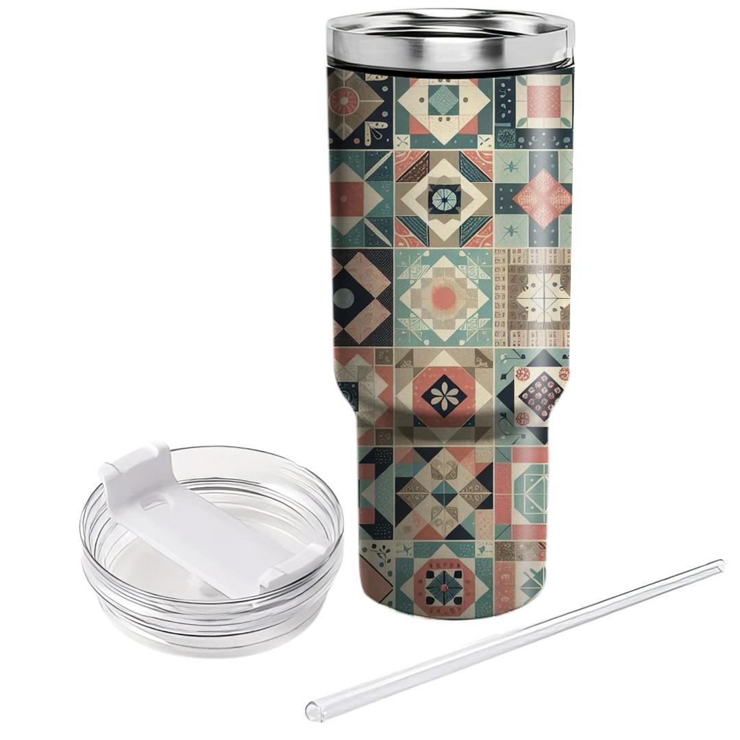 Charming Quilt Block  Personalized Tumblers