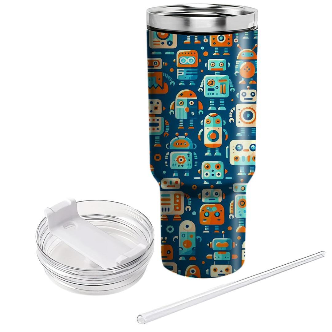 Whimsical Robot Parade  Decorative Tumblers