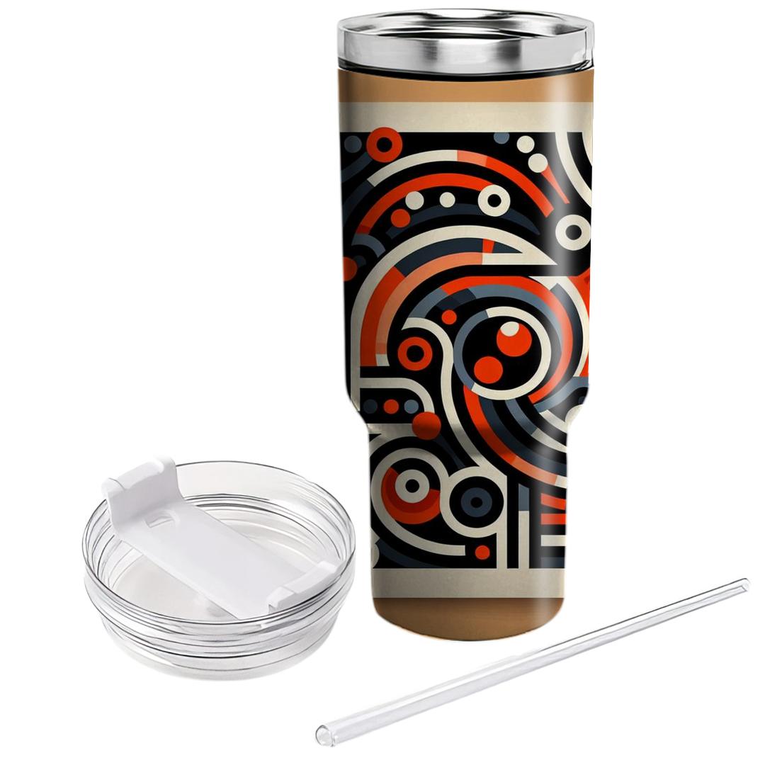 Abstract Spirals And Lines Tumblers With Lids