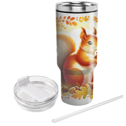 Cheerful Squirrel Gathering  Tumblers With Lids