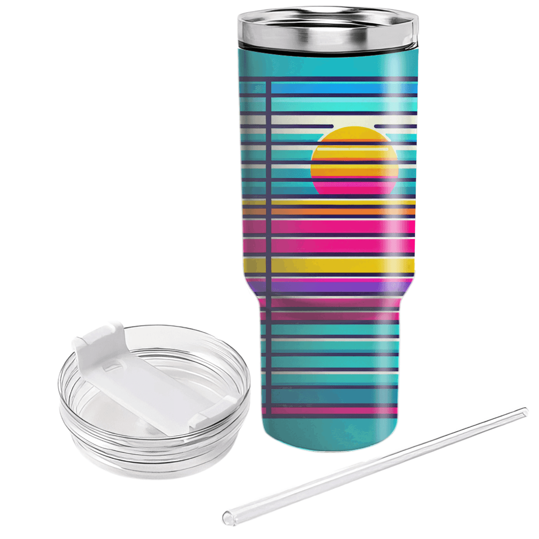Retro Rainbow  Tumblers With Lids