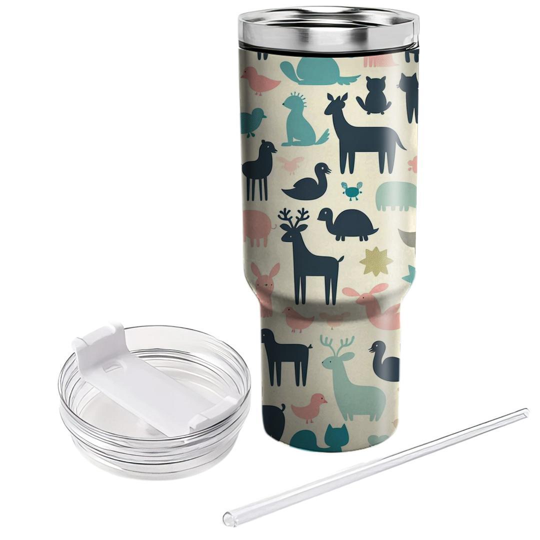 Playful Animal Silhouette  Insulated Tumblers