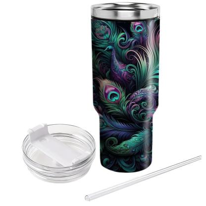 Peacock Feather Blooms  Tumbler Cups