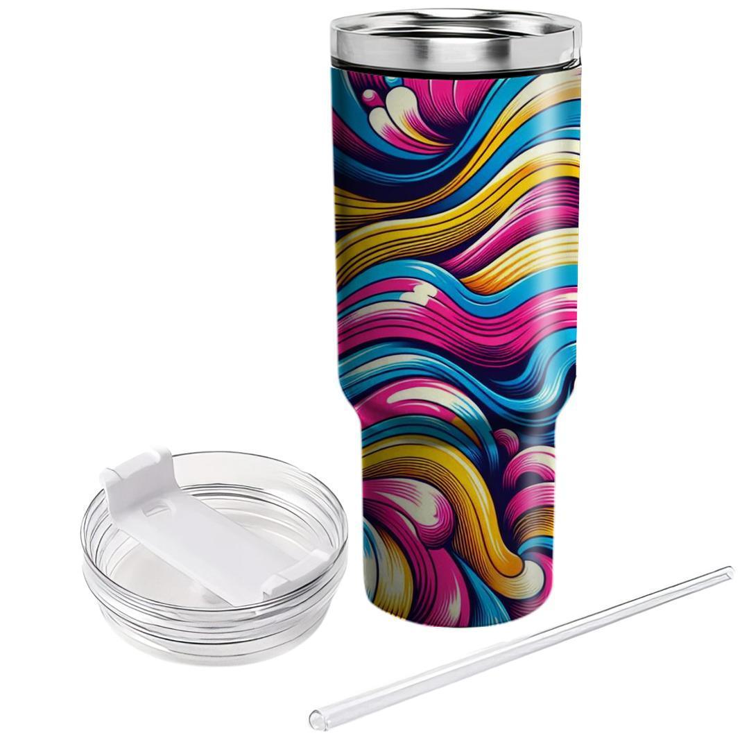 Electrifying Color Wave  Travel Tumblers