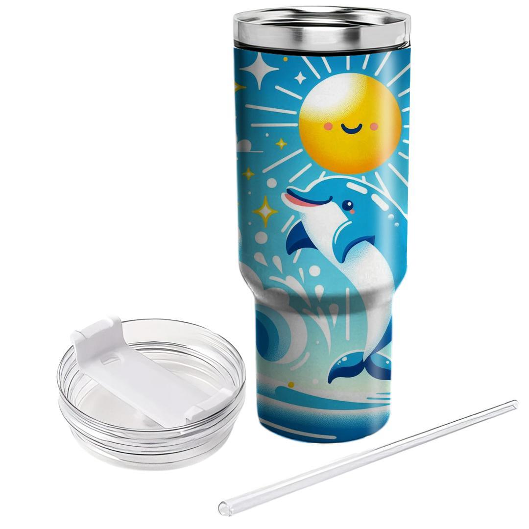 Dolphin Wave Splash  Personalized Tumblers