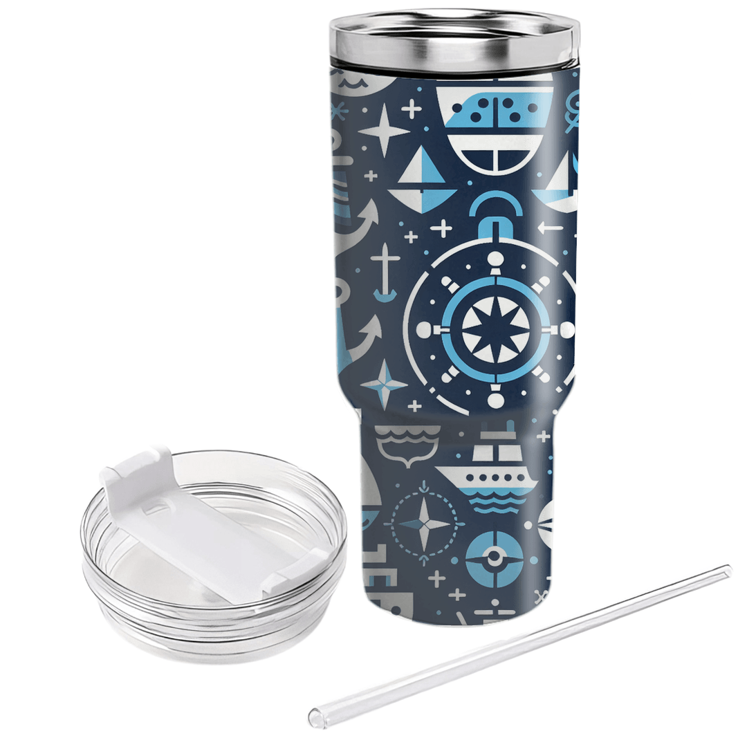 Charming Nautical Theme  Custom Tumblers