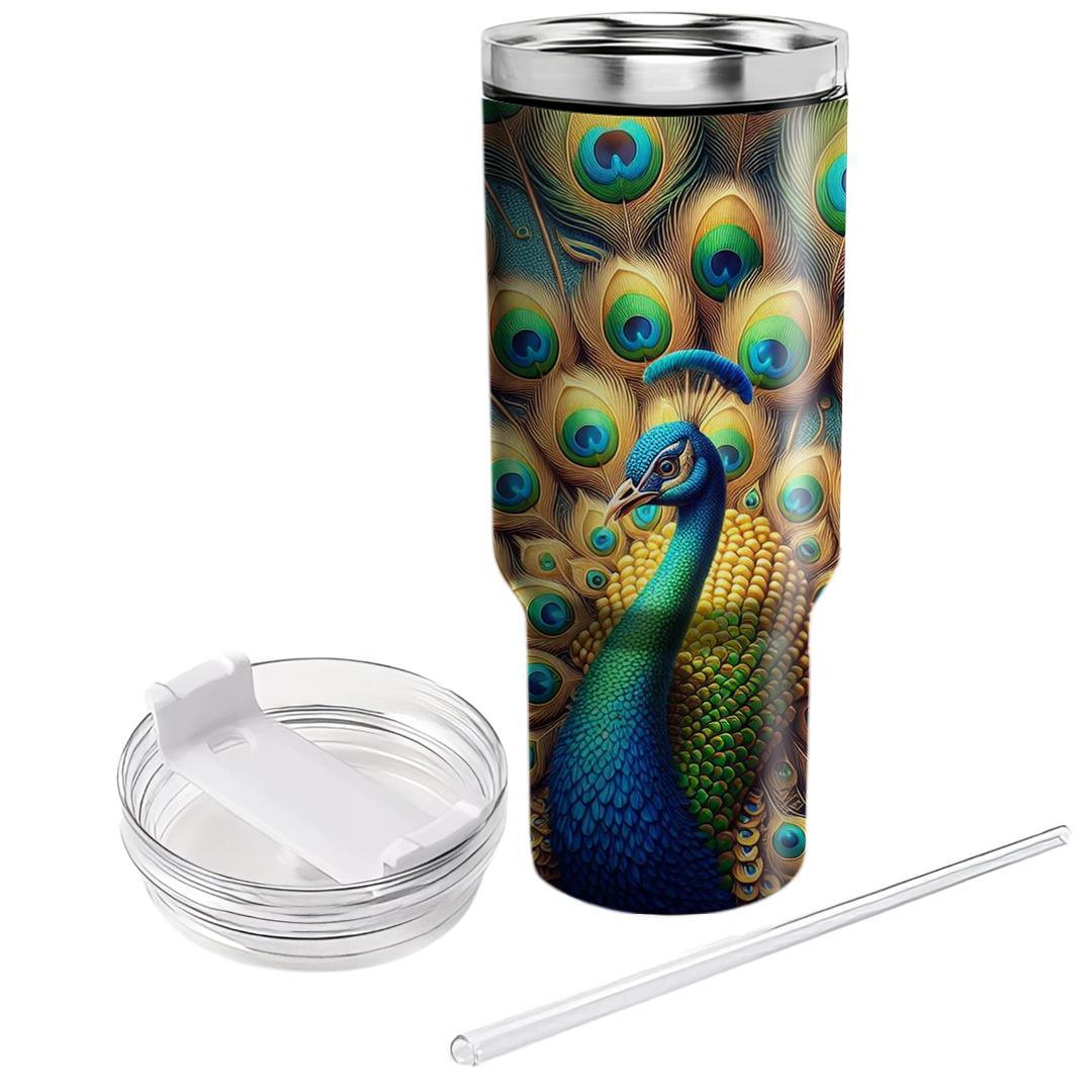 Majestic Peacock Splendor  Travel Tumblers
