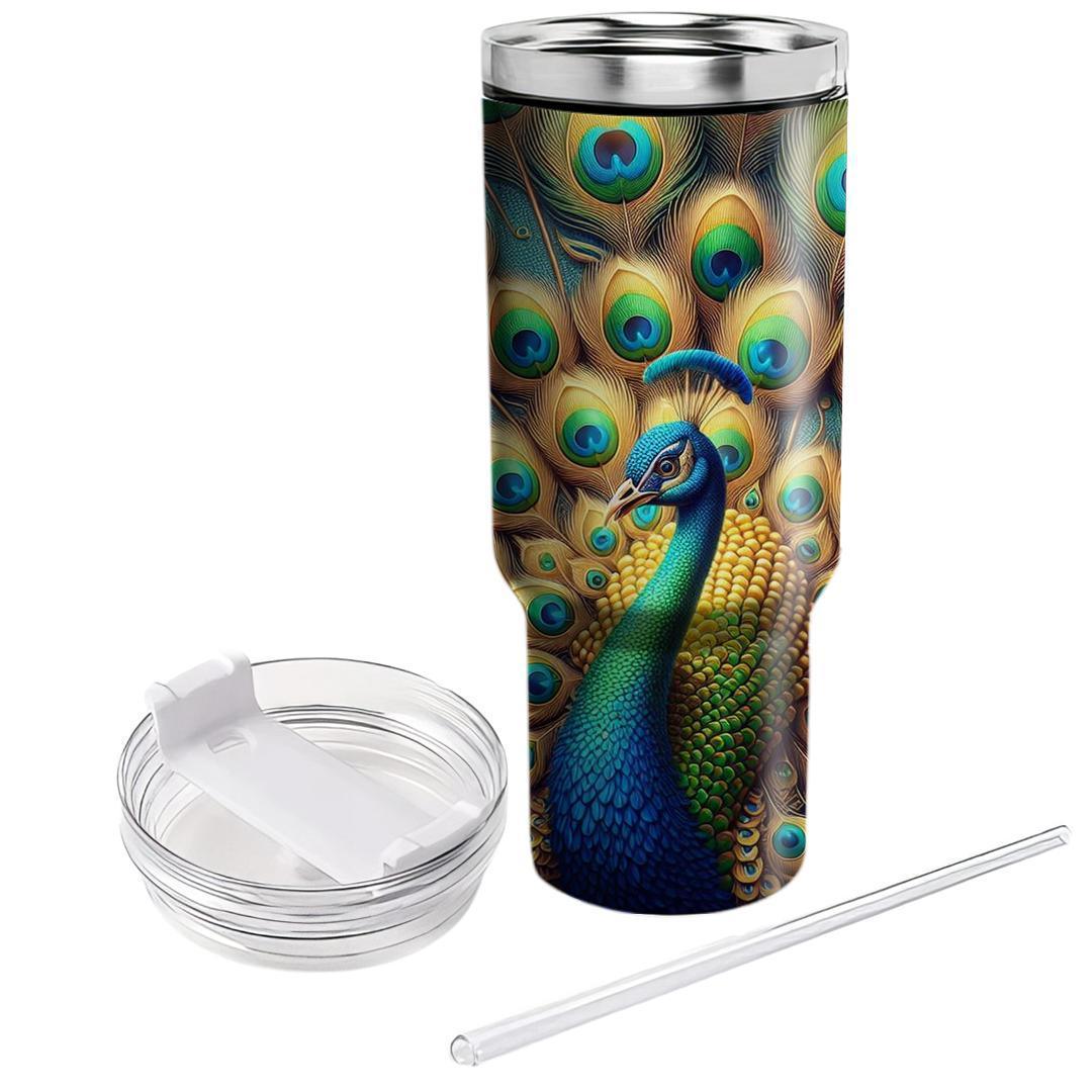Majestic Peacock Splendor  Travel Tumblers