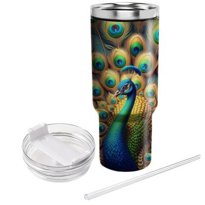 Majestic Peacock Splendor  Travel Tumblers