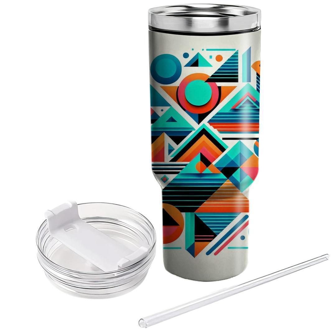 Bold Geometric Neon  Personalized Tumblers
