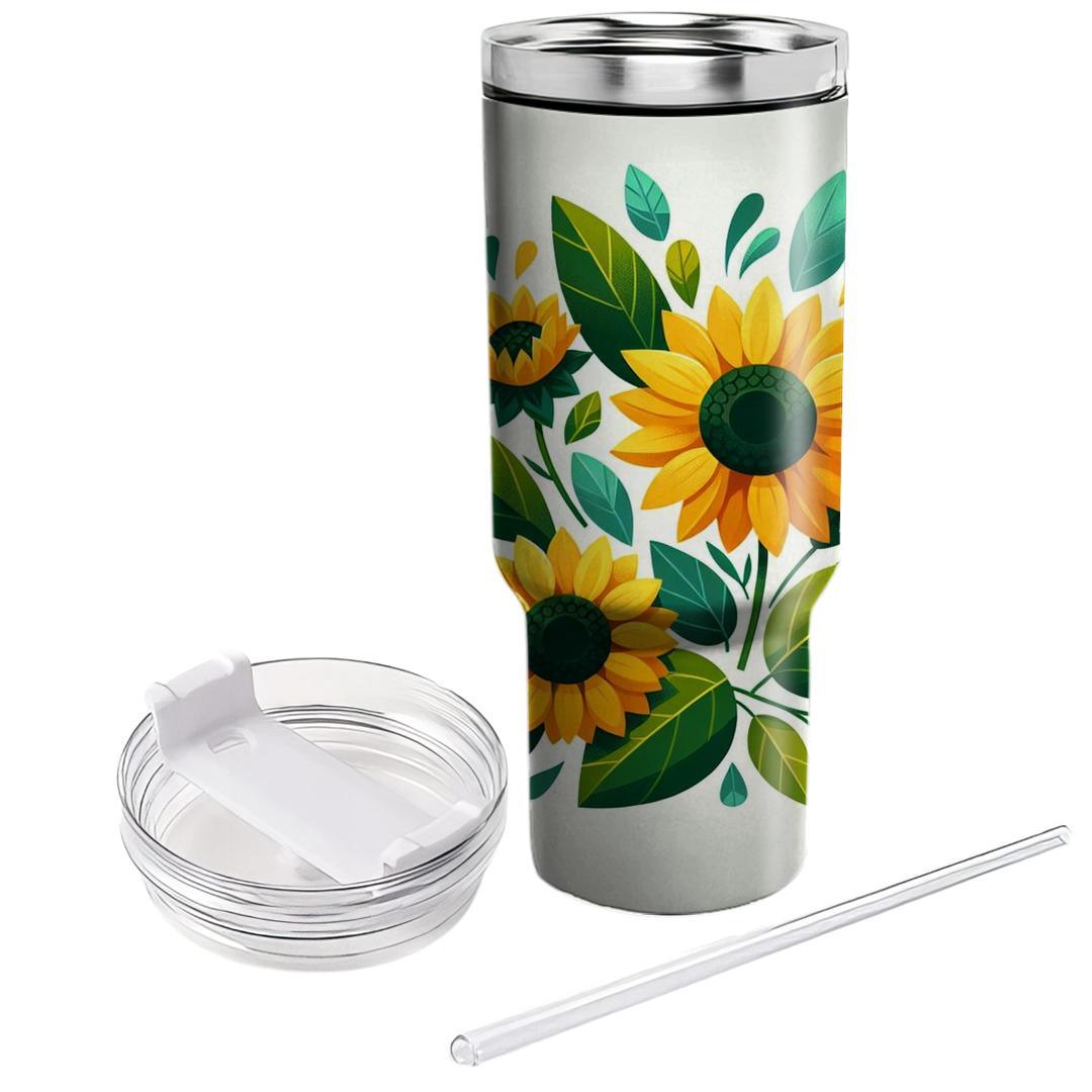 Bright Sunflower Charm  Unique Tumblers