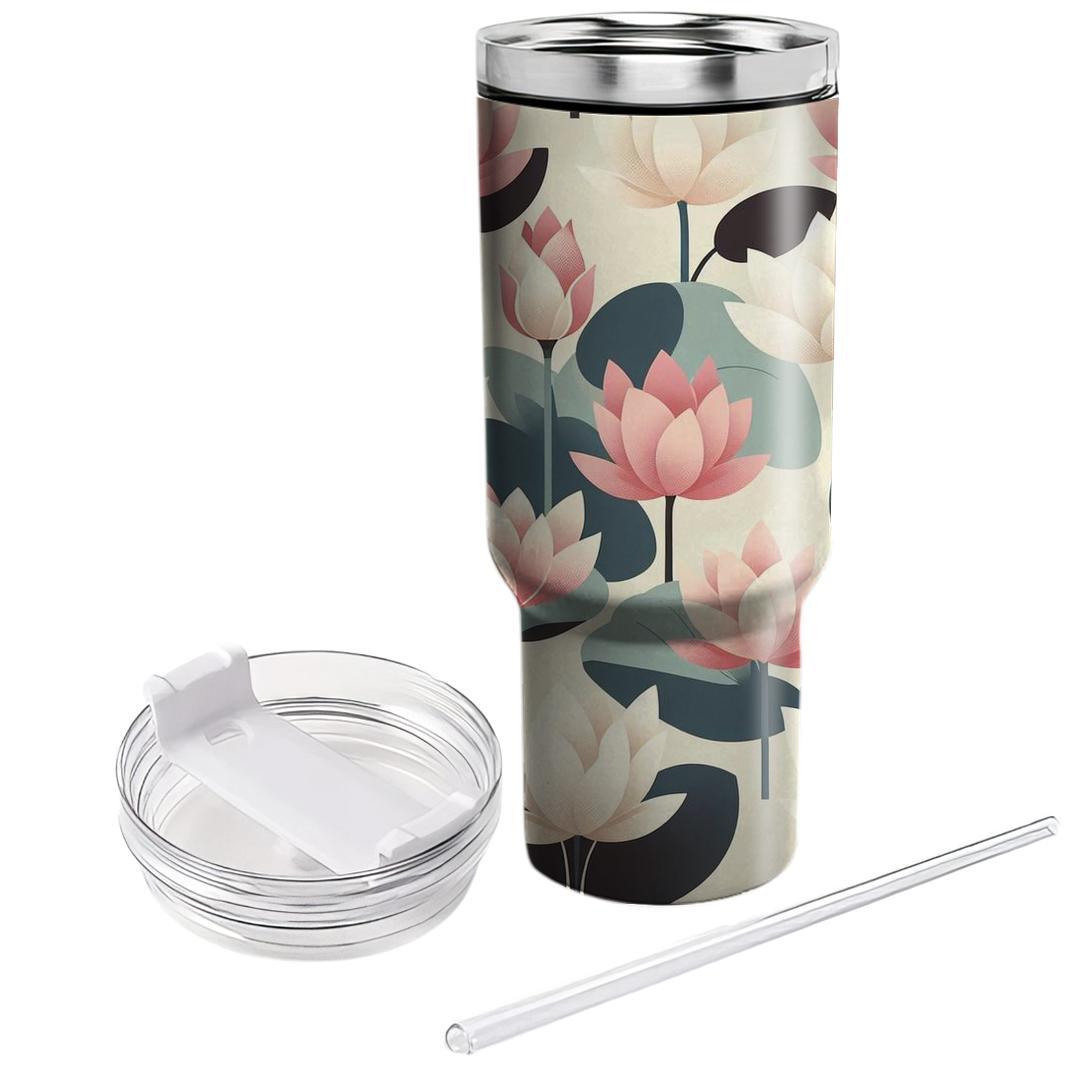 Elegant Lotus Flower  Decorative Tumblers
