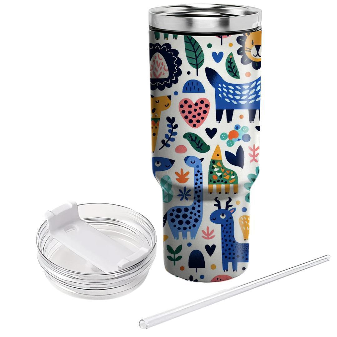 Playful Animal Print  Personalized Tumblers