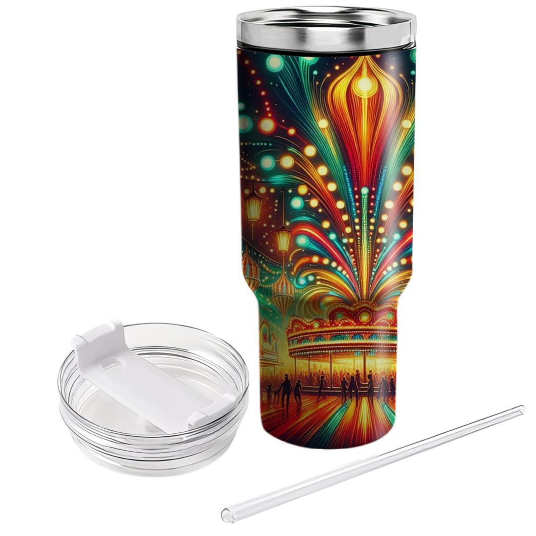 Retro Carnival Lights  Travel Tumblers
