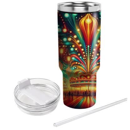 Retro Carnival Lights  Travel Tumblers