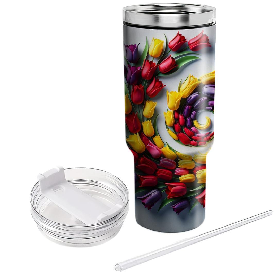 Springtime Tulip Twist  Tumbler Cups