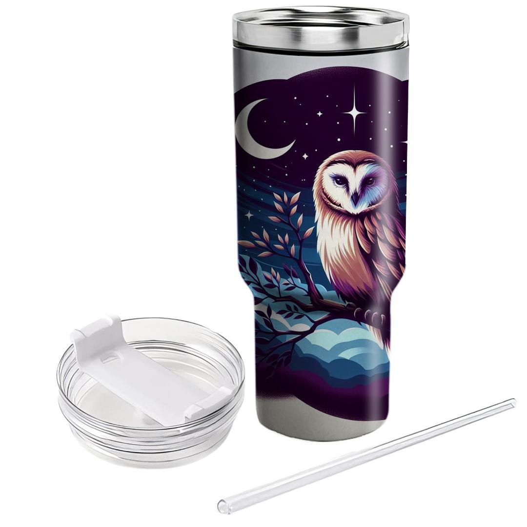 Dreamy Owl Gaze  Travel Tumblers