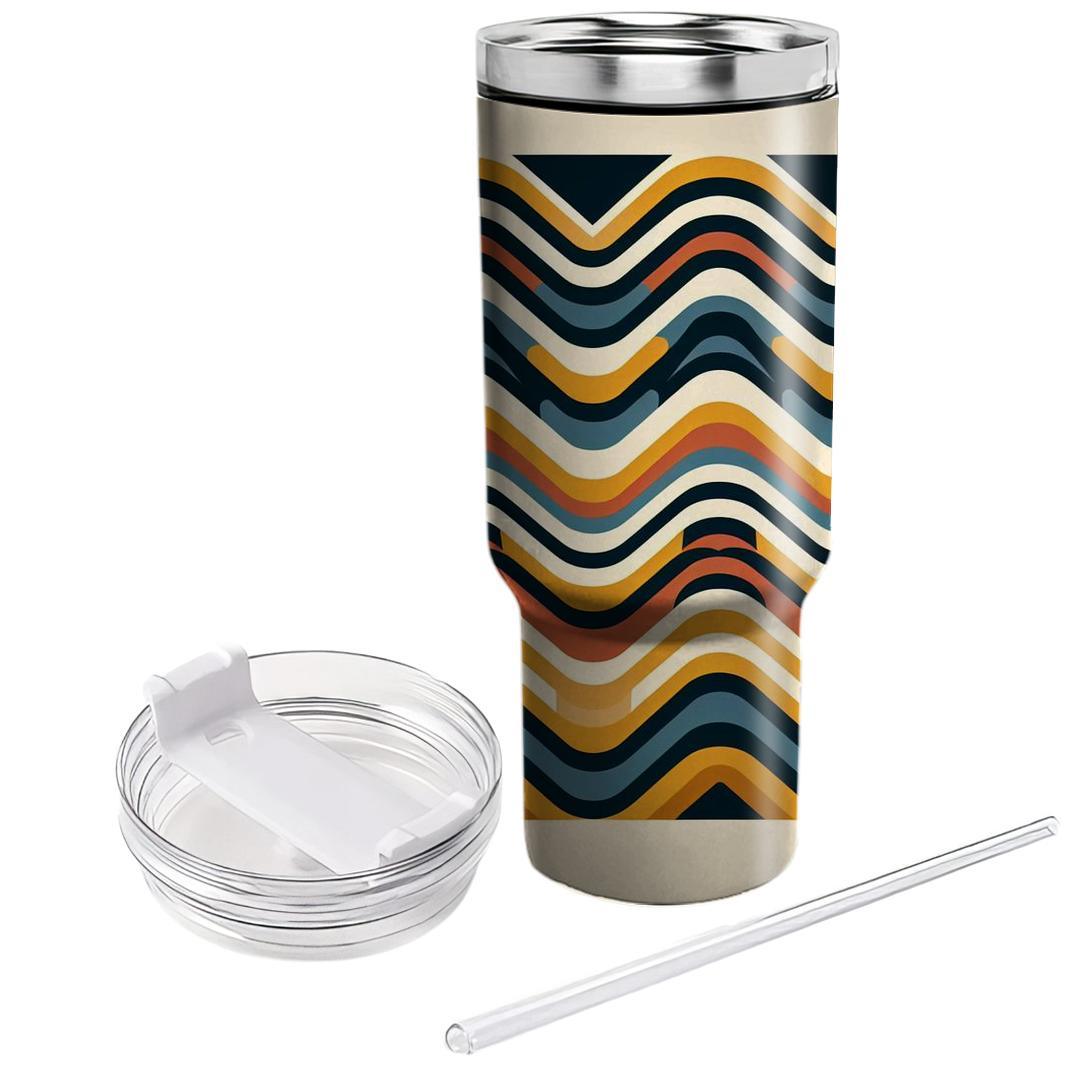 Retro Chevron Wave  Decorative Tumblers