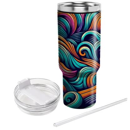 Retro Funky Wave  Travel Tumblers