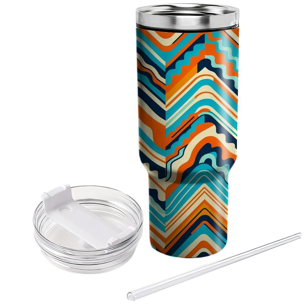 Abstract Zigzag Flow  Custom Tumblers