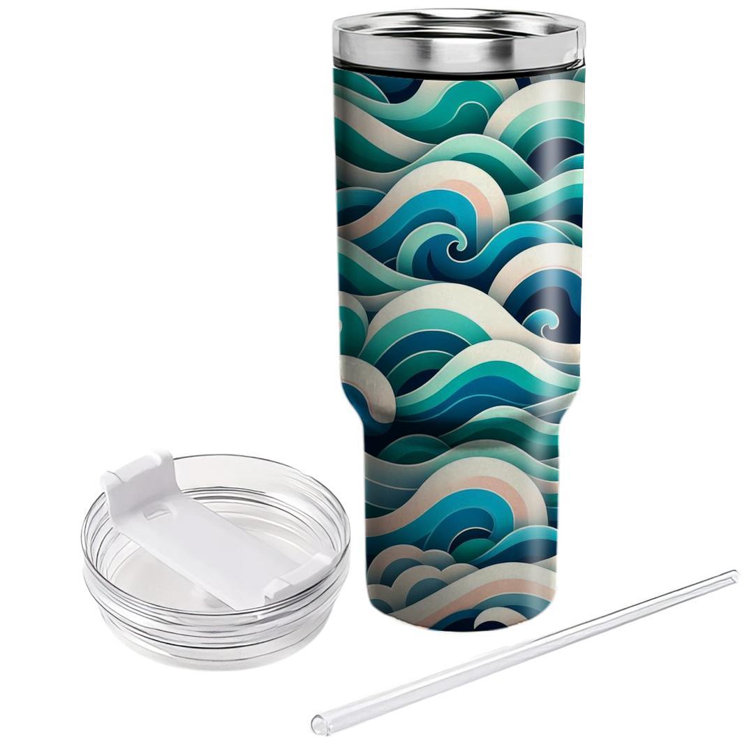 Prismatic Ocean Waves  Custom Tumblers